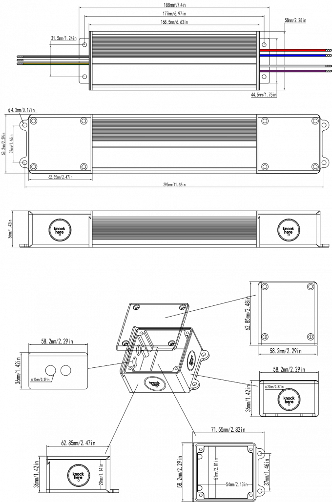 Constant Voltage Magnetic หรี่แสงได้ 100W UL LED พลัง จัดหา 110V AC 12V 24V 36V 48V Transformer LED คนขับรถ with Lutron