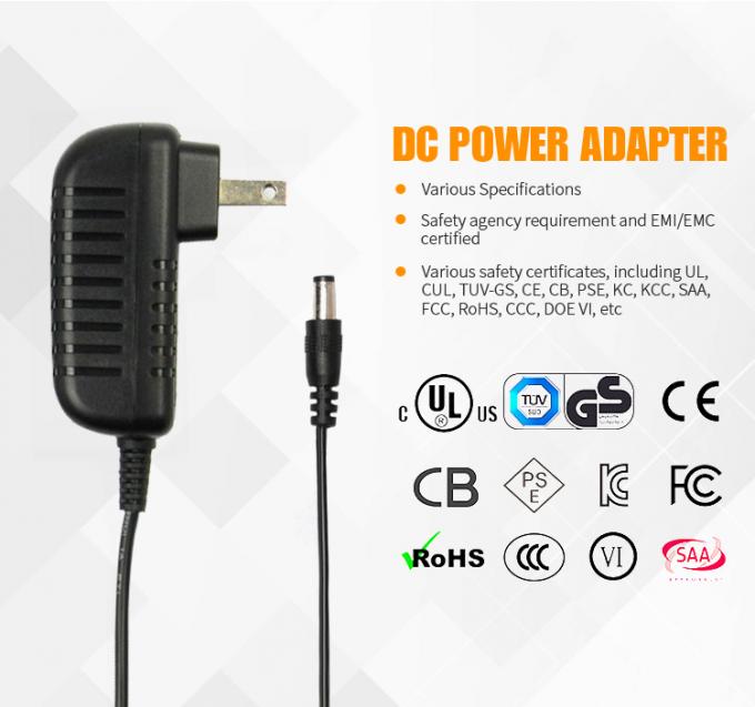 Mount Ac Dc Adaptor Transformer 12 Volt 18w 12v 1.5a آداپتور Black Plug in Class 2 Cul UL CE FCC GS CB CCC KC SAA ROHS Level VI