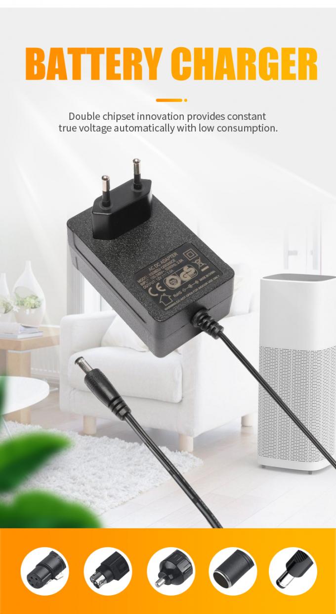 อะแดปเตอร์ Dc 2a Type C พลัง Board E Bike Charger Wall Mount 8.4v 16.8v 25.2v 21v 2a Lithium Lion Battery Charger